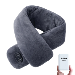 TUTT Heated Scarf \w Neck Vibrating Massager | 5, 000 Mah Power Bank | 3 Heat And Vibration Levels | Unisex Electric Neck And Shoulder Heating Pad