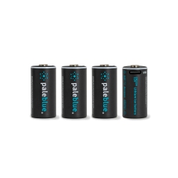 PALE BLUE EARTH USB-C Rechargeable Cr123A Batteries By Pale – 3V, 860Mah, Lithium-Ion, Fast Charging, 4-Pack