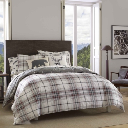 EDDIE BAUER Alder Plaid Duvet Cover Set, King In Charcoal