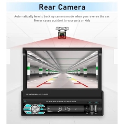 PRISMI 7" Retractable Touchscreen Car Stereo With Wireless Carplay, Android Auto, And Backup Camera