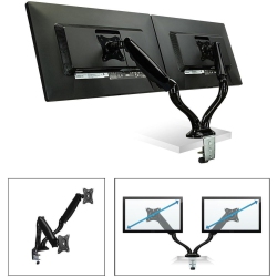 BOOST INDUSTRIES Dm-1327D Universal Gas Spring Dual Arm Desk Mount for Flat Panel Tvs And Monitors 13" to 27