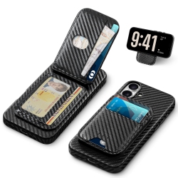 HLD Iphone 16 Plus With Detachable Magnetic Card Holder Stand Pu Leather Magnetic Wireless Charging Rfid Blocking Cover With Iphone 16 Plus 6.7