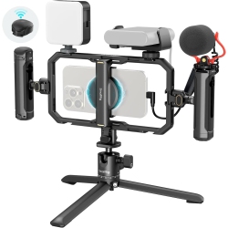 SMALLRIG - All-In-One Universal Quick Release Phone Video Rig Kit Pro With Phone Stabilizer Rig Kit And Led Light Microphone - 4704