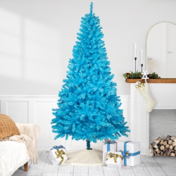 NORTHLIGHT Pre-Lit Medium Pine Artificial Christmas Tree - 6' - - Clear Lights In Sky Blue