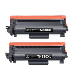 TONER4U - 2Pack Compatible Tn830 Toner Cartridge for Brother Tn830Xl Hl-L2460Dw, Hl-L2420Dw, Hl-L2405W, Mfc-L2760Dw Mfc-L2820Dw