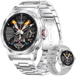 TUTT Smart Watch for Men Amoled HD Screen Metal Case | 1.43" Military Rugged Ip68 Waterproof | Health And Fitness Sl6 Lige | Rubber & Metal