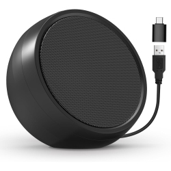 VECELOLIBILIS USB Desktop Computer Speaker, Sound Touch Control, Sound Quality Stereo Surround, USB C/USB Adapter Included In Black
