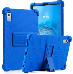 DUEDUE Case for Lenovo Tab M9 9.0 Inch 2023, Soft Silicone Tablet Case \w Adjustable Kickstand Kids Friendly Rechargeable Battery Batteries