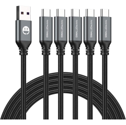 SMALLELECTRIC 5Pack 6Ft USB C Cable, Extra Long USB A to USB-C 10Foot Type C Fast Charging Cable Compatible Samsung Galaxy S10 20 9 8 Rechargeable