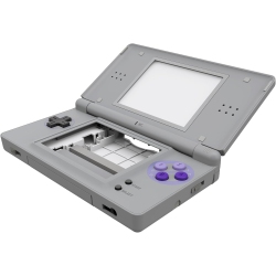 EXTREMERATE Clic Snes Style Replacement Full Housing Shell for Nintendo Ds Lite, Custom Handheld Console Case Cover Rechargeable Battery Batteries