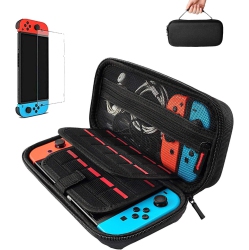 PUZESHUN Case for Nintendo Switch, Protective Hard Shell, Switch Travel Carrying Case, Rubberised Handle, Pouch for Nintendo Switch Rechargeable Battery