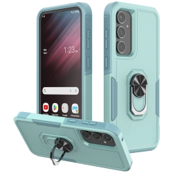 CSMART [Cs] Shockproof Heavy Duty Magnetic Hard Armor Kickstand Case With Ring Holder for Samsung Galaxy S24 Fe In Teal
