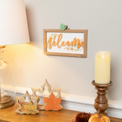 NORTHLIGHT Pumpkins And Sunflowers Welcome Fall Harvest Wall Sign - 11