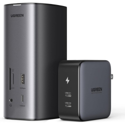 UGREEN Revodok Pro 312, Docking Station \w 100W Charger, 12-In-1 Triple Display Macbook Docking Station \w 8K/4K HDMI Dp, 10GBps USB A & USB C, 100W