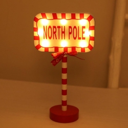 YOULIGHTS Christmas Decorations North Pole Sign \w Led Light Xmas Tabletop Stand Decor for Indoor Home Office Holiday Party Decorative Christmas