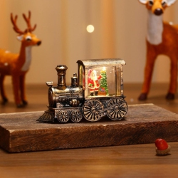 YOULIGHTS Christmas Table Decorations Tabletop Decorativs Centerpiece Santa Train Snow Globe Night Light Xmas Office Home Shelf Mantel Fireplace