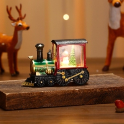 YOULIGHTS Christmas Table Decorations Tabletop Centerpiece for Christmas Santa Train Snow Globe Night Light Seasonal Winter Holiday Kitchen Dining