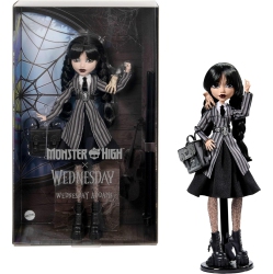 MONSTER HIGH Wednesday Collectible Doll, Wednesday Addams In Nevermore Academy Uniform With Thing In Multicolor