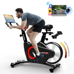 HARISON Semi-Commercial Exercise Bike, Magnetic Stationary Bike for Home 400 Lbs, Workout Bike \w Adjustable Resistance, Tablet Holder And