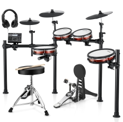 DONNER Ded-200 Max Electronic Drum Set 5-Drum 3-Cymbal With Drum Throne/headphone