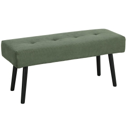 HOMCOM 39" Upholstered Bedroom Entryway Bench, Modern Corduroy Tufted End Of Bed Bench With Padded Seat And Steel Legs for Living Room, Hallway