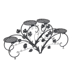 UNHO 2 PCs Classic Art Metal Plant Stand Heart-Shape Flower Pots Holder Rack Plant Balcony Patio Garden Support