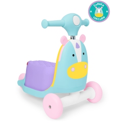 SKIP HOP 3-In-1 Baby Activity Push Walker to Toddler Scooter, Zoo Unicorn
