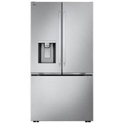 LG 36" 23.7 Cu. Ft. French 3-Door Counter-Depth MAX Refrigerator with Zero Clearance (LF24Z6530S) - Stainless Steel