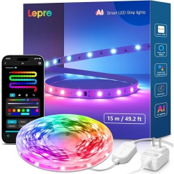 LEPRO S1 Ai Led Lights, Llm RGBic Led Lights Strip for Bedroom, Work \w Alexa & Google Led Strip Lights, Music Sync RGB Lights, Color Segment Diy