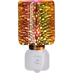 YOULIGHTS 3D Glass Wax Melt Warmers Plugin Electric Fragrance Candle Waxing Warmer Burner Decorative Wall Night Light(Fireworks-01)