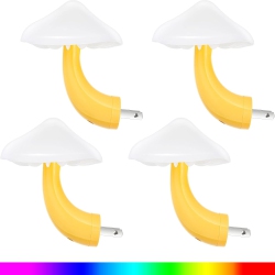 YOULIGHTS 4 Pieces Mushroom Night Light Led Night Light Plug In Lamp 7 Color Magic Mini Pretty Mushroom Shaped Night Lights Adults Night
