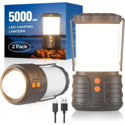 PRISMI A Set Of 2 Pack Camping Lantern, Led Camping Lanterns, 5000Mah Rechargeable Battery