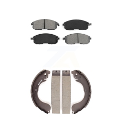 TRANSIT AUTO Front Rear Semi-Metallic Brake Pads And Drum Shoes Kit for Nissan Versa Sentra Cube Ksn-100197