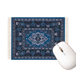 HLD Carpet Mouse Pad - Persian Style Design, Unique And Elegant, Ideal for Office Workers, Gamers, And Students (Grayish Blue)