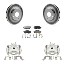 TRANSIT AUTO Front Disc Brake Caliper Coated Rotors And Semi-Metallic Pads Kit for Nissan Versa Cube Kcg-100479P