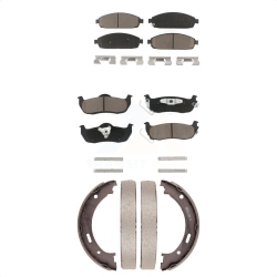 TRANSIT AUTO Front Rear Ceramic Brake Pads And Parking Shoes Kit for Jeep Grand Cherokee Commander Kcn-100096