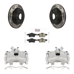TRANSIT AUTO Rear Disc Brake Coated Caliper Drill Slotted Rotor Ceramic Pad Kit for Ford Escape C-Max Kcd-101370N