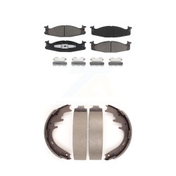 TRANSIT AUTO Front Rear Ceramic Brake Pads And Drum Shoes Kit for Ford E-150 Econoline Club Wagon Kcn-100374