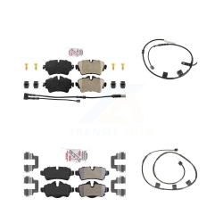 AMERIBRAKES Front Rear Ceramic Disc Brake Pads And Extra Wear Sensors Kit for 2015 Mini Cooper 1.6L Knw-100006