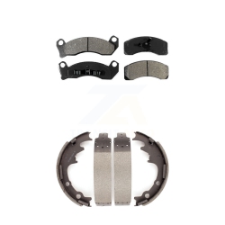 TRANSIT AUTO Front Rear Semi-Metallic Brake Pads & Drum Shoes Kit for Ford Mustang Thunderbird Mercury Ksn-100053