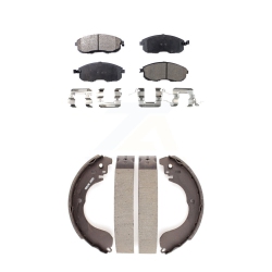 TRANSIT AUTO Front Rear Semi-Metallic Brake Pads And Drum Shoes Kit for Nissan Versa Sentra Cube Kfn-100138