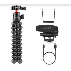 JOBY Gorillapod Pro Vlogger Kit With Wavo Pro On-Camera Microphone & Gorillapod 3K Pro Tripod