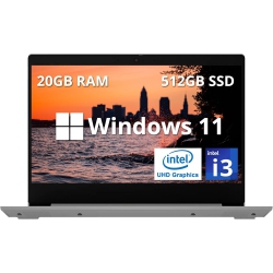 LENOVO - Ideapad 3I 14" Fhd Business Laptop, Intel 11Th Gen I3-1115G4, 512GB PCie SSD, 20GB Ram, Intel Uhd Graphics, 720P HD Webcam, Wifi 6, Dolby