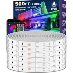MAXONE 500Ft Outdoor Led Strip Lights Waterproof With Self-Adhesive Back Led Lights Strips Waterproof With Bluetooth