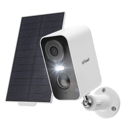 IEGEEK Solar Security Cameras Outdoor \w Solar Panel, 2K Wifi Battery Camera \w Color Night Vision, Motion Detection, 2-Way Talk for Home