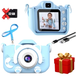 MAKATA Kids' Digital Camera (Blue) 48Mp \w HD Video Recording Games And Mp3 Music, Fun Toy Camera for Children Under 13 Years Old, Birthday