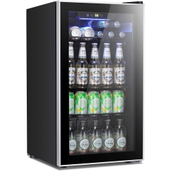 ZAFRO Beverage Refrigerator Cooler -120 Can Mini Fridge Glass Door for Soda Beer Or Wine Constant Glass Door Small Drink Dispenser Clear Front Door
