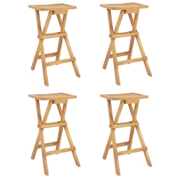 GYMAX Outdoor Bar Stools Set Of 4 W/ Countered Seat & Footrest Patio Bistro Stools