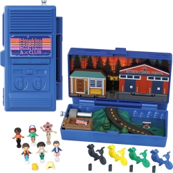 POLLY POCKET Collector Playset, Stranger Things Compact With 6 Special Edition Character Dolls And 10 Accessories