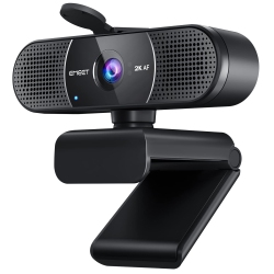 EMEET C960 2K Webcam \w Microphone, 2K Qhd, 2 Noise-Reduction Mics, Tof Autofocus Streaming Webcam \w Privacy Cover, Plug&play USB Webcam For